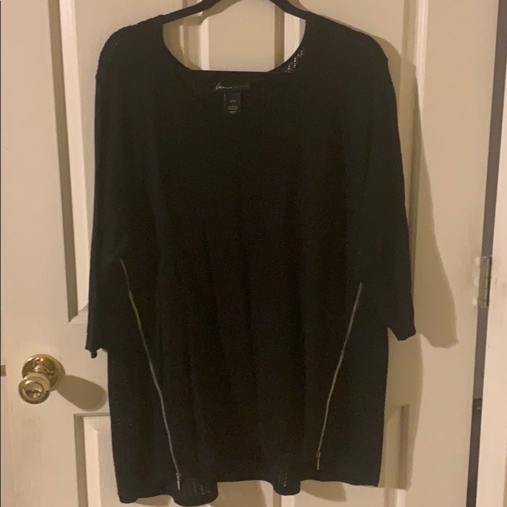 Lane Bryant Black Sweater with Zippers